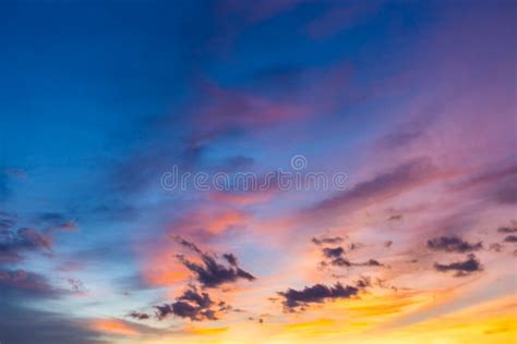 Beautiful Sunset Twilight Sky With Clouds Stock Photo Image Of