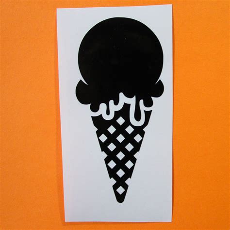 Ice Cream Cone Vinyl Decal Ice Cream Cone Sticker Dripping Ice Cream Cone Laptop Decal Ice