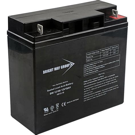 12 Volt 18 Ah Sealed Lead Acid Rechargeable Battery With Nut And Bolt Terminals Battery Mart