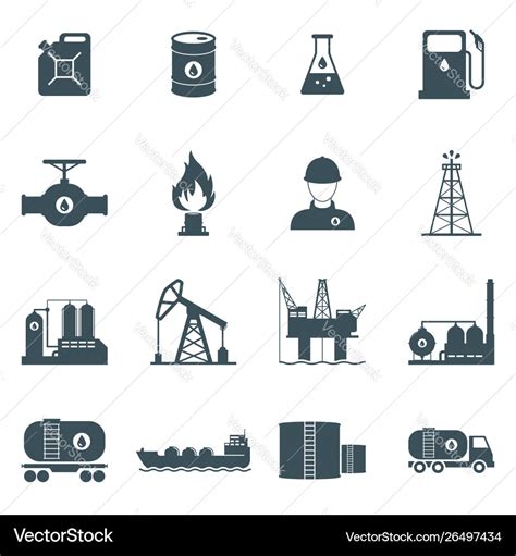 Oil And Gas Icon Set Royalty Free Vector Image