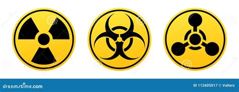 Niebezpieczeństwo Wektoru Znaki Napromienianie Znak Biohazard Znak