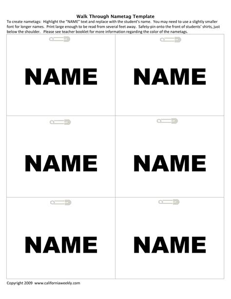 Free Printable Name Tag Templates [Word] With Picture +Ideas