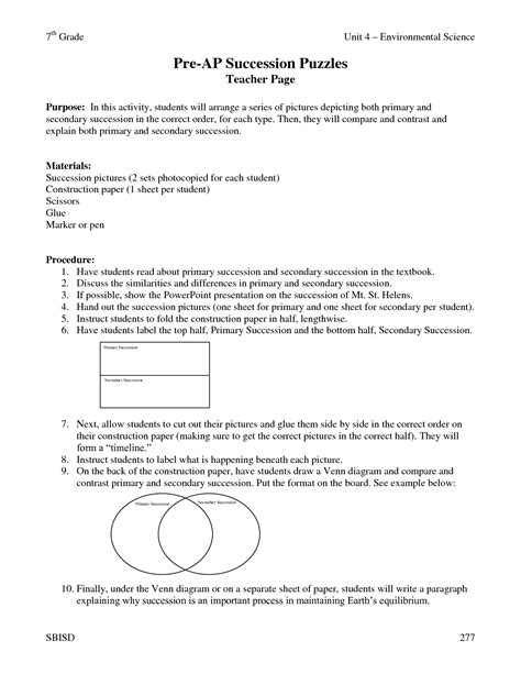 17 Primary Vs Secondary Succession Worksheet