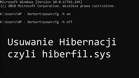 Jak Usun Hibernacje Czyli Hiberfil Sys W Systemie Windows Youtube