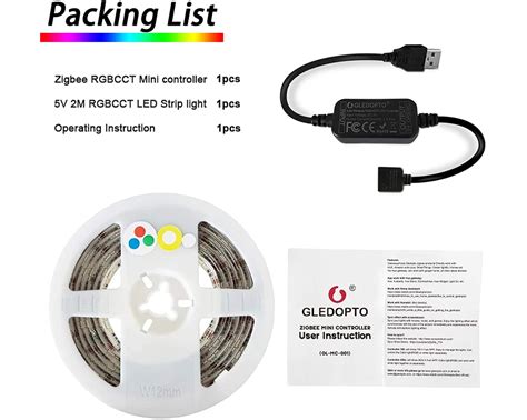 Buy Lightstrip Outdoor RGB CCT 2m ZigBee Gledopto GL MC 001PK