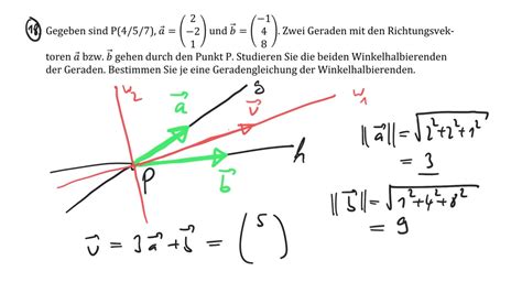 Vektorgeometrie Berechnung Der Winkelhalbierenden Geraden Von Zwei