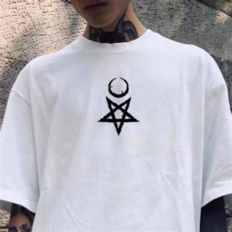 Satanic Spell Totem Wizard Print T Shirt Helloice Apparel