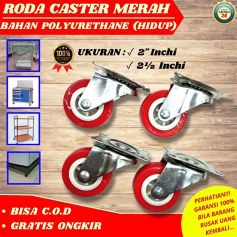 Jual Roda Troli Caster Inchi Etalase Troly Trolley Karet Nylon