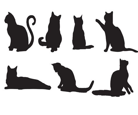 colección de gatos silueta vectorial silueta de gato silueta de