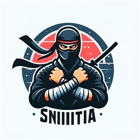 Logotipo Do Personagem Ninja De Vetor Vetor Premium