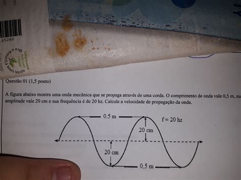 Na Figura Est Representada A Configura O De Uma Onda Mec Nica