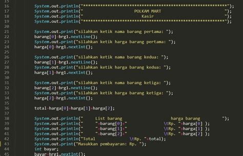 Membuat Program Kasir Sederhana Menggunakan Array Dengan Bahasa Java