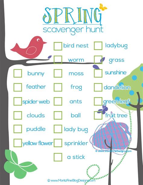 Spring Scavenger Hunt Printable