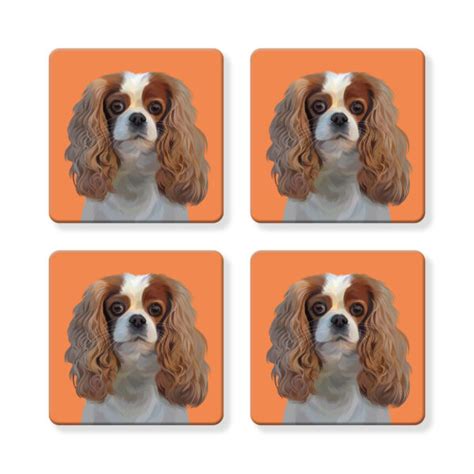 Set Of Mdf Coasters Cavalier King Charles Spaniel Naked Decor