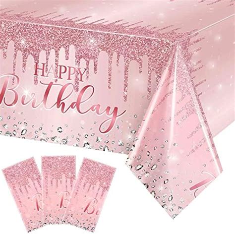 Amazon Pcs Pink And Rose Gold Tablecloths Glitter Diamond Table