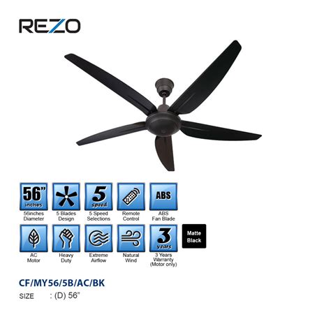 REZO VENTUS MY56 56 5SPEED REMOTE CONTROL CEILING FAN Cima Wholesale