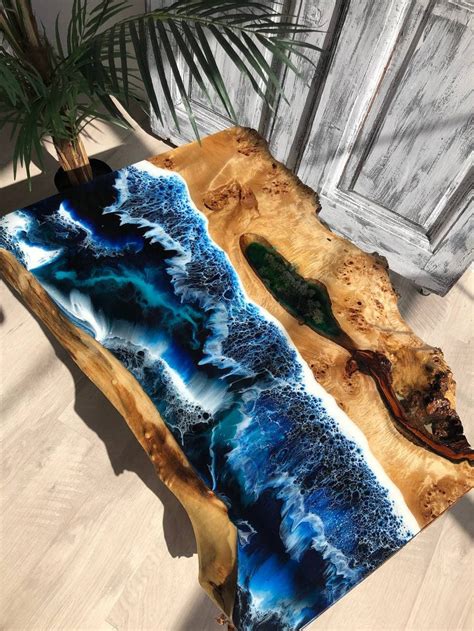 Fashion Ocean Wave Resin Table Epoxy Resin Coffee Table Etsy