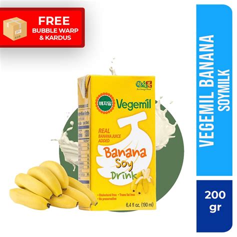 Jual Vegemil Banana Soymilk Susu Kedelai Rasa Pisang 190 Ml Shopee