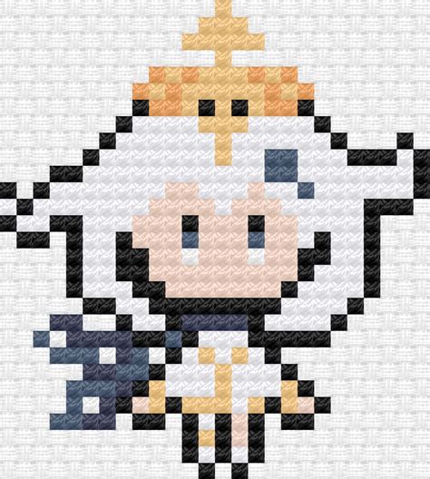 Genshin Impact Paimon Chibi Cross Stitch Pattern Etsy Pixel Art