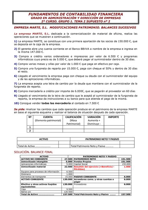 Supuesto nº2 alumnos FUNDAMENTOS DE CONTABILIDAD FINANCIERA GRADO EN