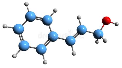 3D Image of Cinnamyl Alcohol Skeletal Formula Stock Illustration ...