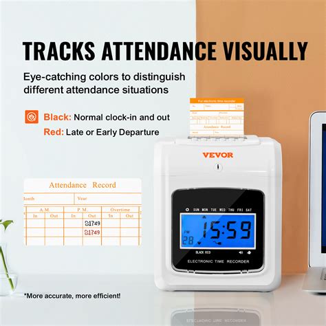 Vevor Punch Time Clock Time Tracker Machine For Employees Of Small