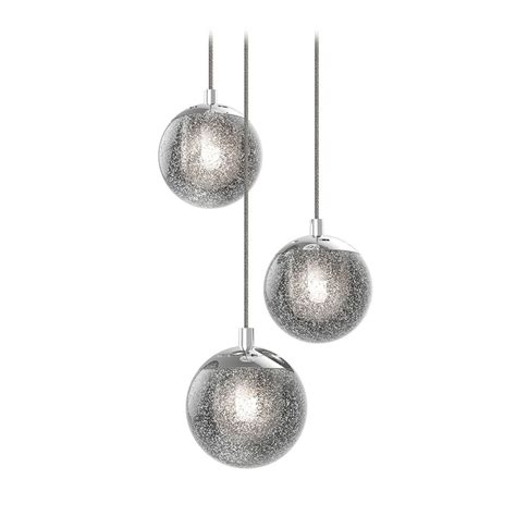 Seeded Glass Globe Led Multi Light Pendant Chrome By Sonneman Lighting 296201 Destination