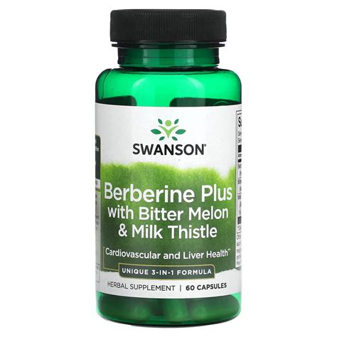 Swanson Berberine Plus With Bitter Melon Milk Thistle Capsules