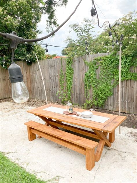 Easy diy farmhouse outdoor table with free plans included – Artofit