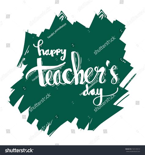 Happy Teachers Day Lettering Calligraphy Modern Stock Vector Royalty