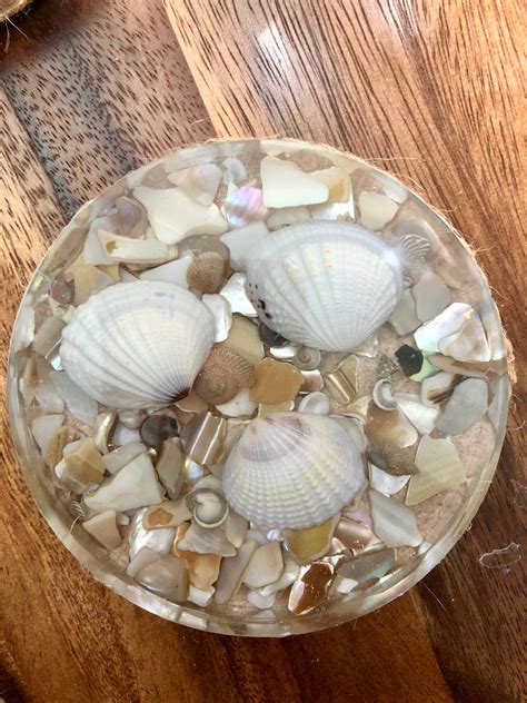 Ocean Coasters Sea Shell Coasters Ocean Wave Resin Coasters Etsy