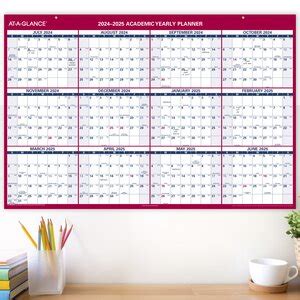 Amazon AT A GLANCE 2024 2025 Academic Erasable Wall Calendar