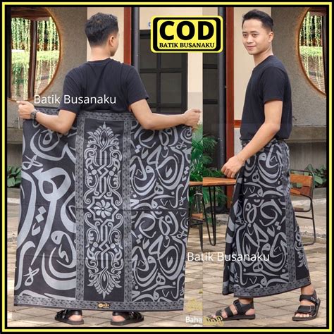 Jual Sarung Batik Pria Sarung Batik Santri Motif Hijaiyah Terbaru