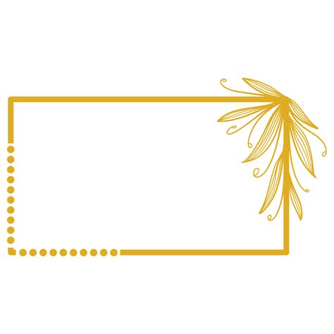 Golden Rectangle Frame with Leaves 13077925 PNG