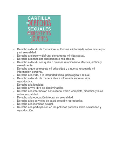 Cartilla De Derechos Sexuales Pdf