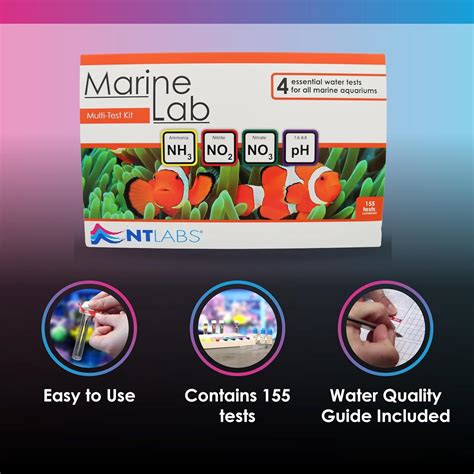 NT Labs Marine Lab Multi Test Kit Ammonia Nitrite Nitrate PH Up