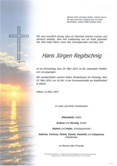 Parte F R Hans J Rgen Regitschnig Pax Requiem