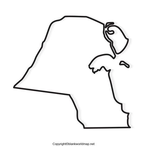 Printable Blank Kuwait Map With Outline Transparent Map Kuwait