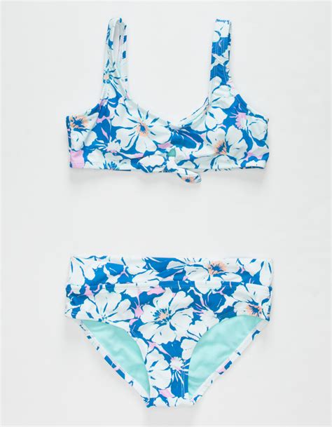 Raisins Tie Bralette Hipster Girls Bikini Set Blue Combo Tillys