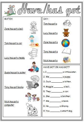 Resultado De Imagen De Verb Have Got Exercises Pdf Material Escolar