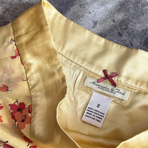 Y K Abercrombie And Fitch Yellow Fairy Floral Print Depop