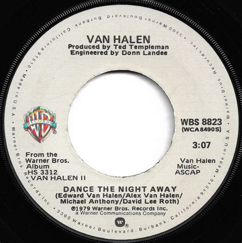 Van Halen Dance The Night Away 1979 Winchester Pressing Vinyl