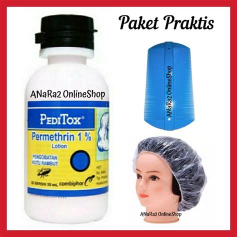 Jual Peditox Ml Obat Kutu Rambut Sisir Serit Plastik Shower Cap