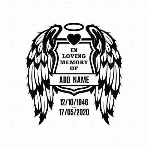 In Loving Memory Svg Png Eps Pdf Files In Memory Angel Wings SVG