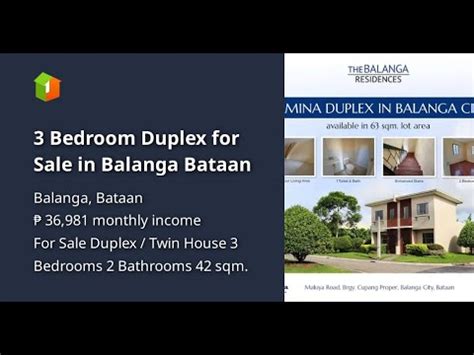 3 Bedroom Duplex For Sale In Balanga Bataan YouTube