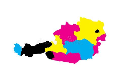 Austria Mapa Político De Las Divisiones Administrativas Ilustración del