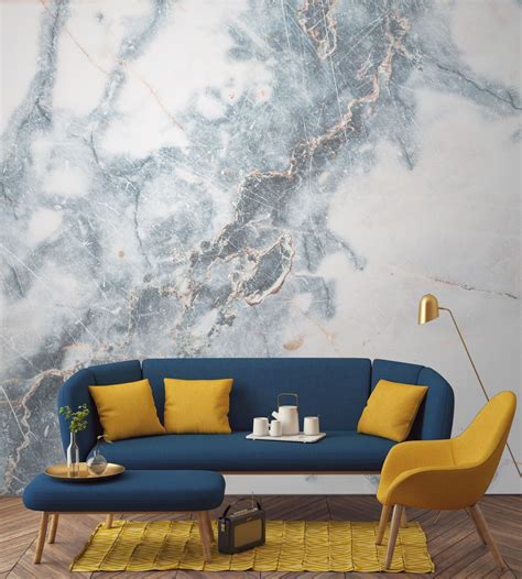 Create A Decadent Feature Wall In Your Home With This Marble Wallpaper