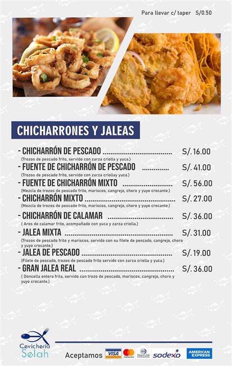 Carta Del Restaurante Cevicher A Selah Lima Av Alfonso Ugarte