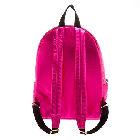 Hot Pink Metallic Quilted Backpack Claires Us