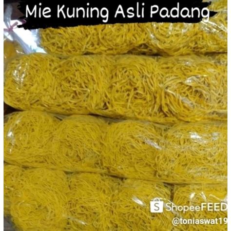 Jual Mie Kuning Asli Padang Pipih Bulat 500g Shopee Indonesia